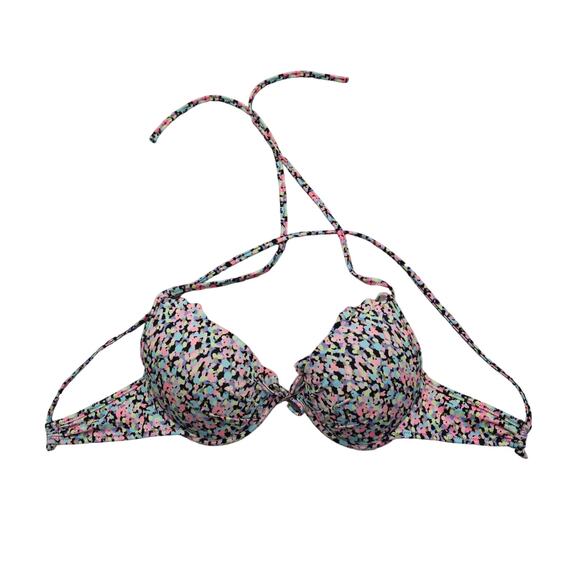 Victorias Secret Swim Wear Bra Womens 34C Multicolor Speckled Halter Bikini Top - Picture 1 of 16